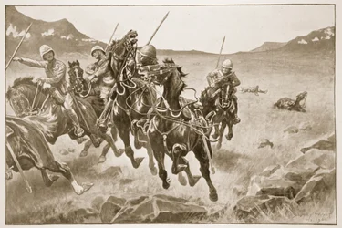 Door de linie rennen: een Lancer Patrouille onder kruisvuur, illustratie uit 